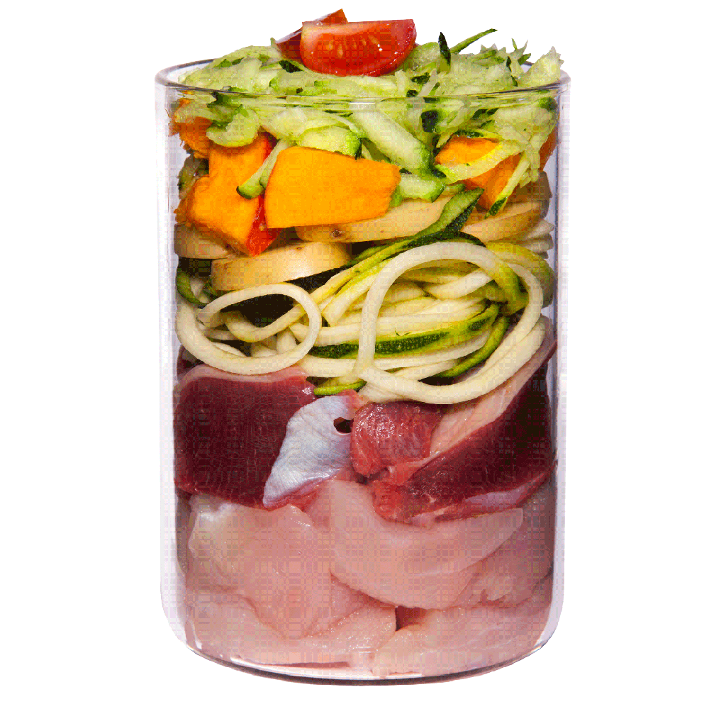 Chicken with cucumber, pumpkin and herbs
